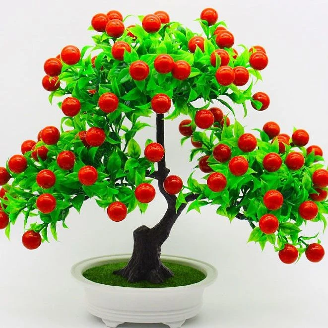 仿真发财果盆栽假花装饰花束塑料富贵果仿真花绿植物干花小摆件