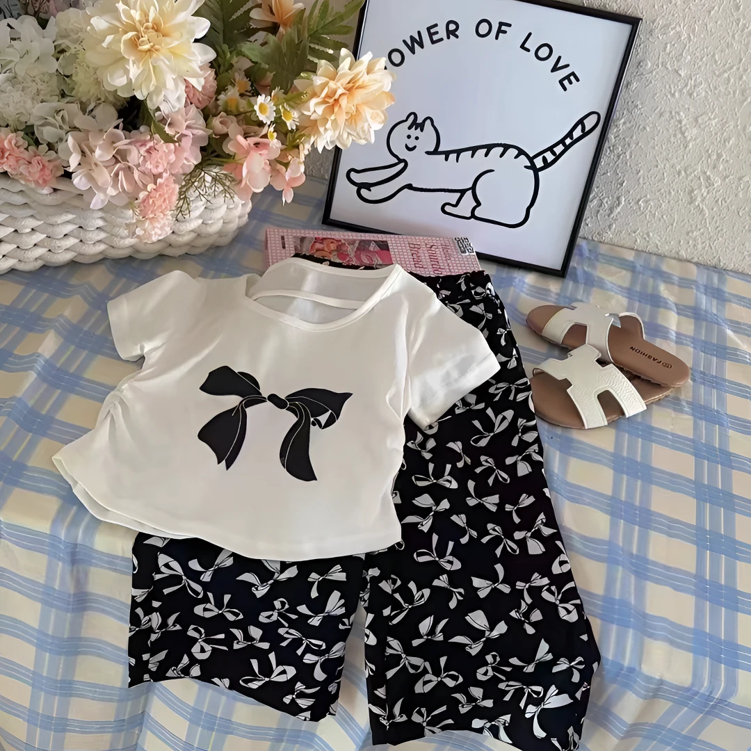 下单备注编码2024年夏季新款中小童韩版套装上衣裙子裤子衣服夏款