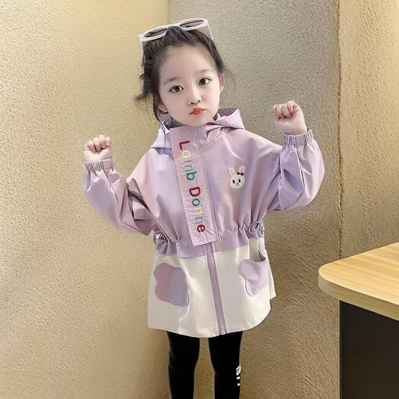 【橙小七专属】Q28 春秋新款可爱造型小兔兜腰抽绳外套女童卡通韩版