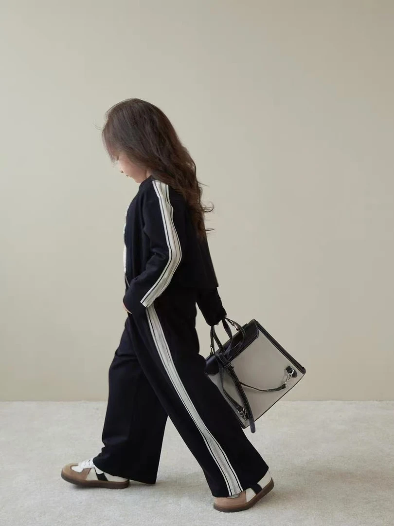 新款洋气甜美时尚套装 女童春秋韩版休闲显瘦百搭运动简约套装Q95