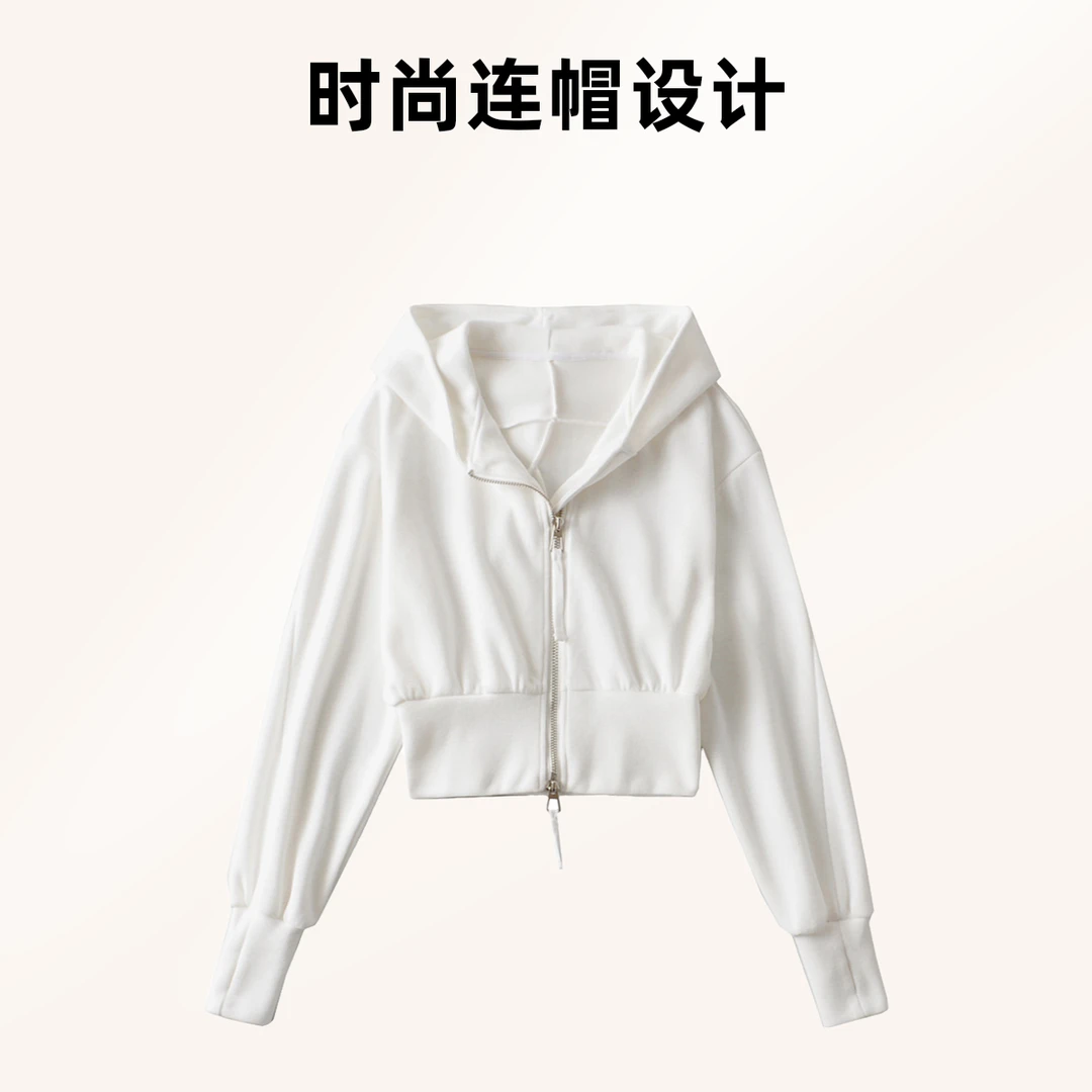 卫衣外套宽松慵懒薄款连帽短款开衫纯欲慵懒洋气衣服女风女装裙子