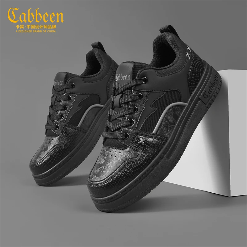 卡宾男鞋冬款2024新款厚底休闲小白鞋男百搭小众潮鞋男式休闲鞋子