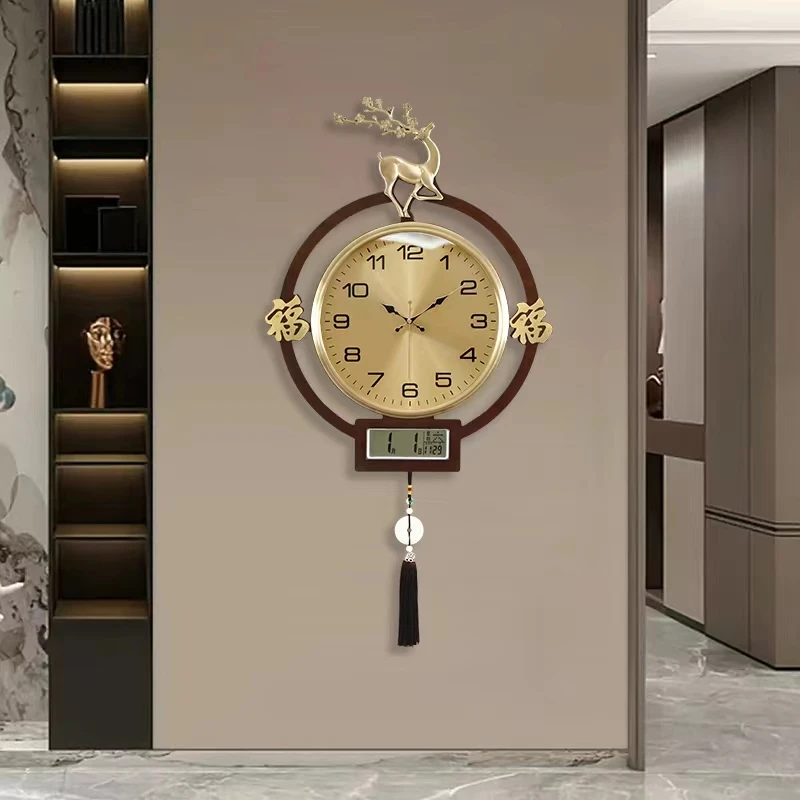 新中式时尚轻奢家用家用简约创意大气中国风静音客厅个性挂钟