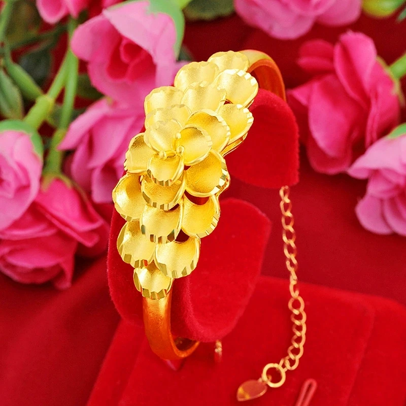 复古古典富贵花开 开口手镯