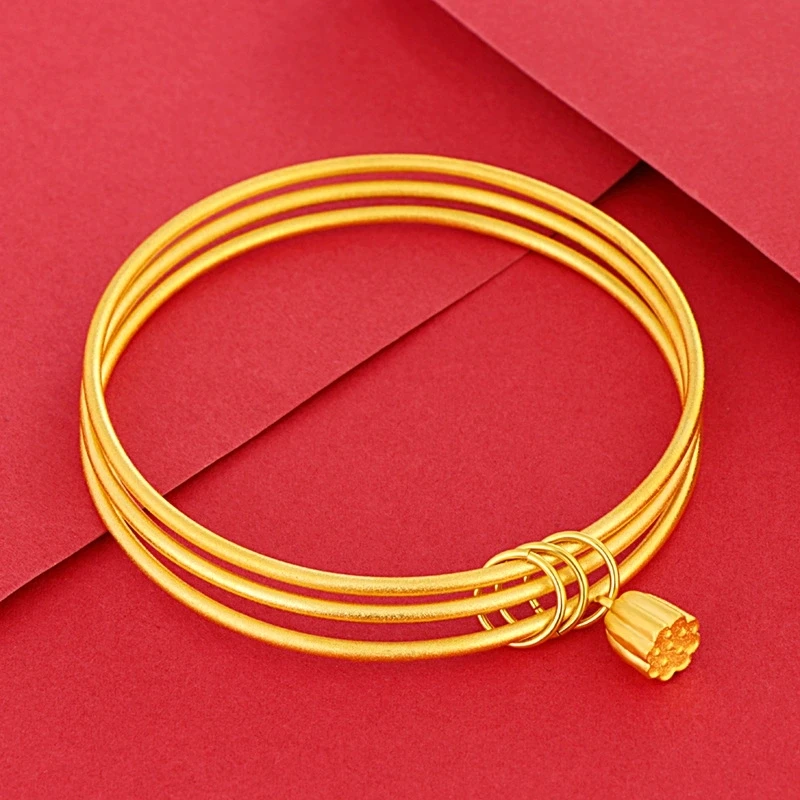 合金手镯  三生三世手镯细圈莲蓬贵气手镯