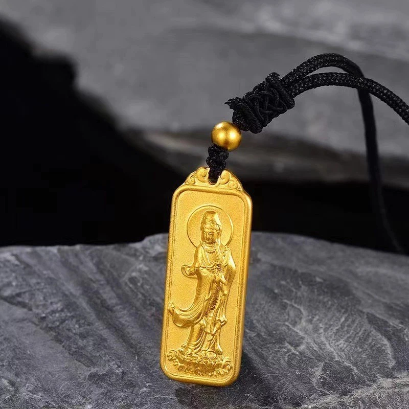 铜合金布艺项链 观音吊坠