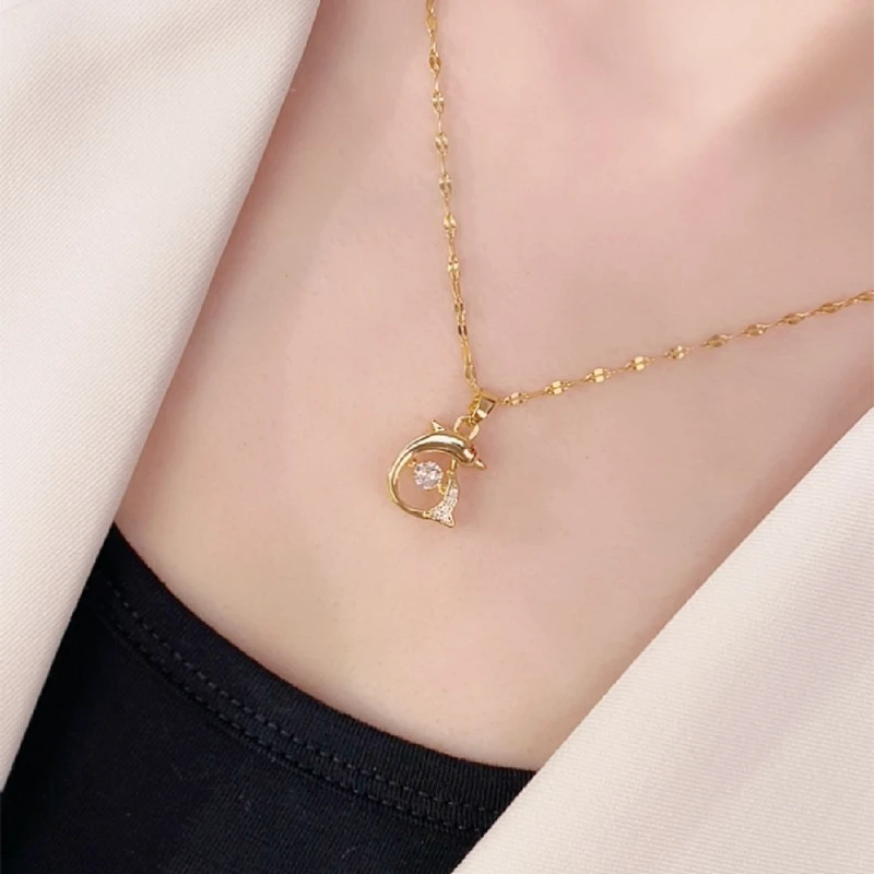 灵动简约大气小海豚百搭气质