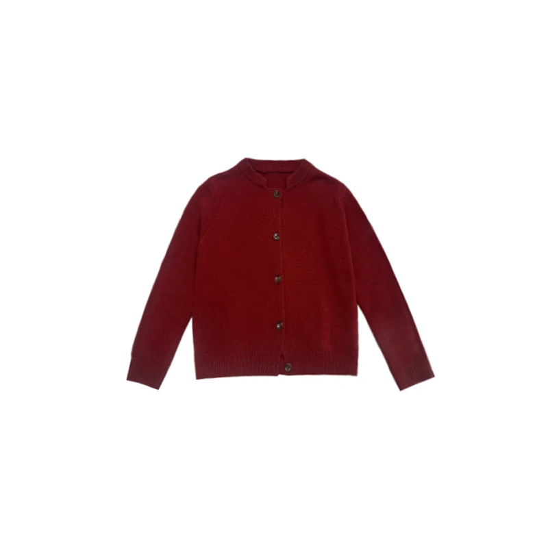 QK·利亚花茶· 立领单排扣百搭宽松复古羊毛针织开衫QK0727