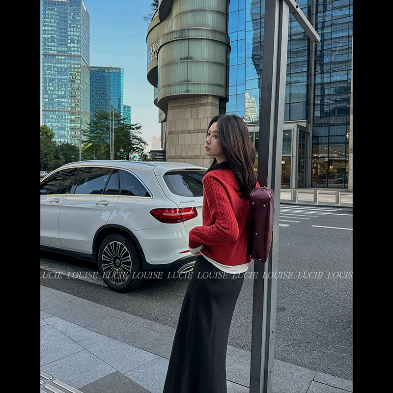 QK·日常公式·经典复古绞花套头圆领全羊毛宽松针织衫毛衣QK0655