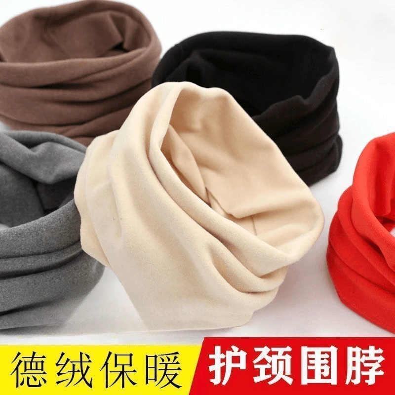 纯色绒秋冬围脖加绒男女款发热绒德加厚脖套保暖方防风寒护脖颈套