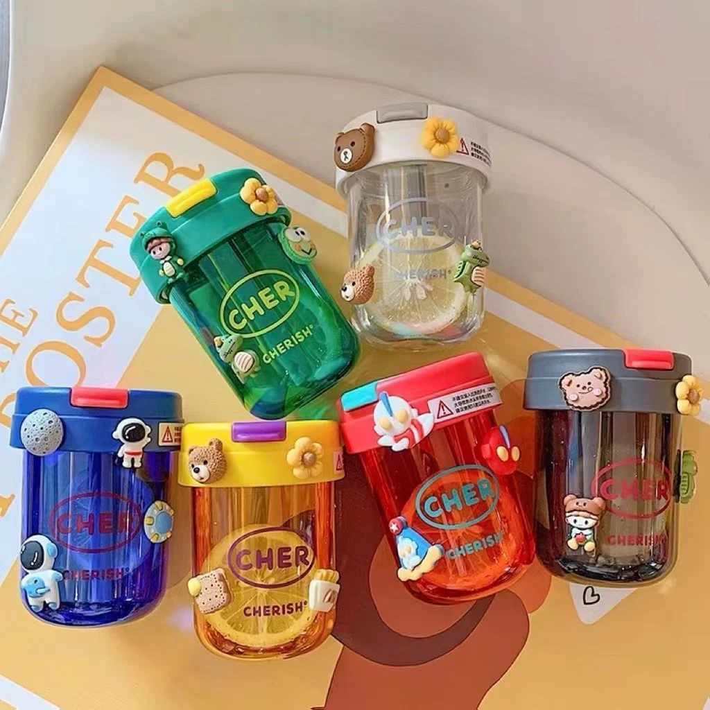 ins简约高颜值塑料杯可爱迷你小巧学生便携水壶吸管杯情侣随手杯