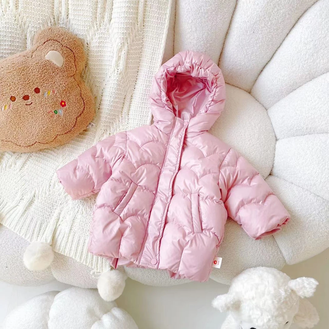 【现货】DW239629冬季新款儿童羽绒服新国标90白鸭绒女童连帽外套