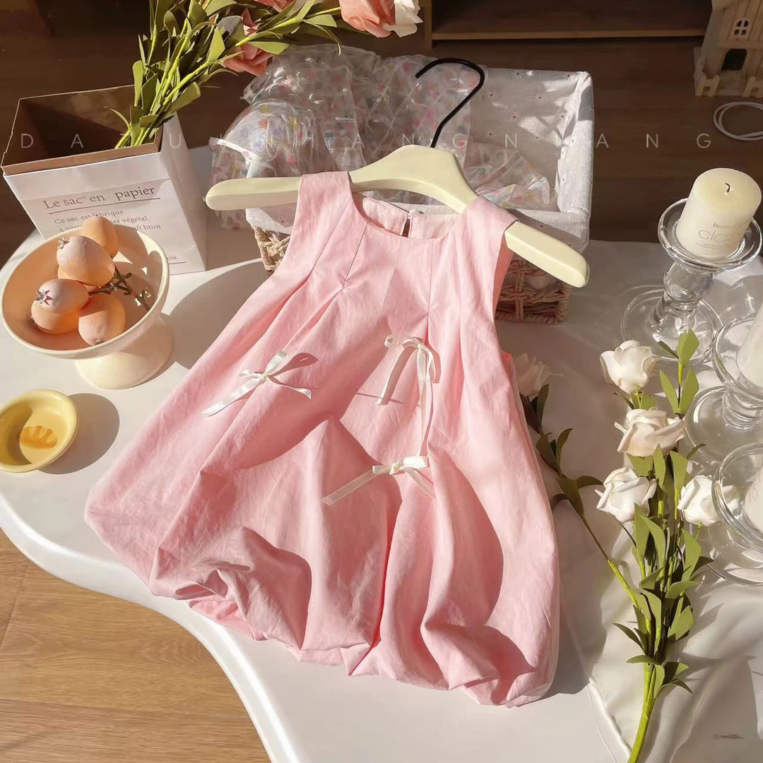 【预售】XQ241135夏季新款儿童裙子女童可爱女宝无袖连衣裙