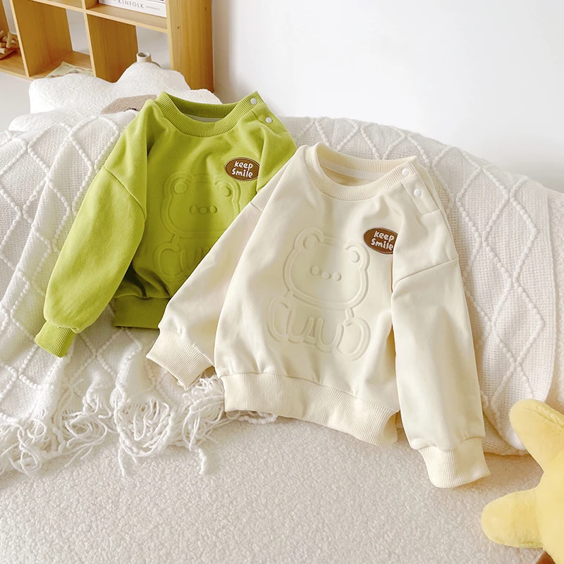 【现货】QY233409春秋新款儿童卫衣小童卡通圆领休闲上衣套头