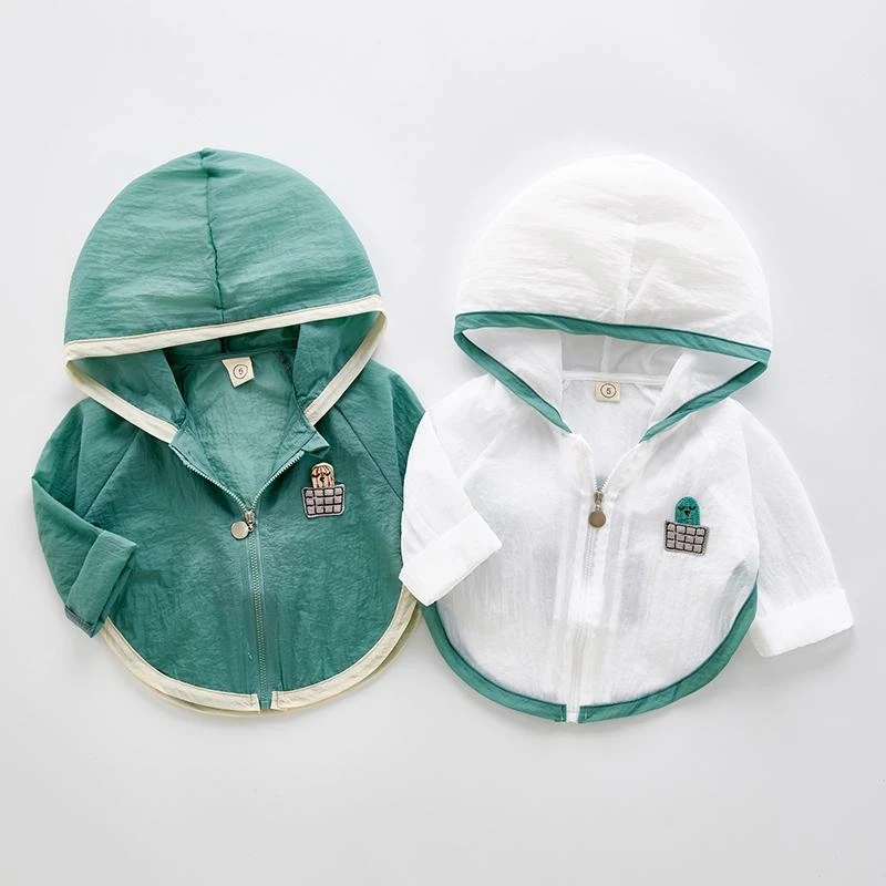 【现货】WX9006春夏新款儿童外套宝宝夏季仙人掌防晒衣连帽小童款