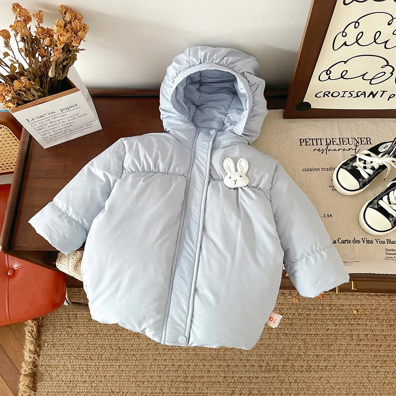 【现货】DW246899冬季新款儿童羽绒服宝宝中长款外套90白鸭绒防寒