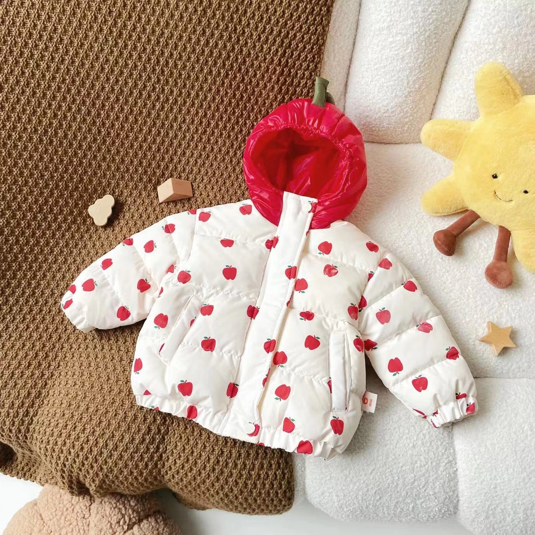 【现货】DW237222冬季新款儿童羽绒服新国标90白鸭绒宝宝连帽外套