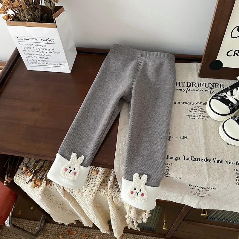 【现货】DK246955冬季新款儿童裤子女童加绒加厚保暖打底裤百搭可爱