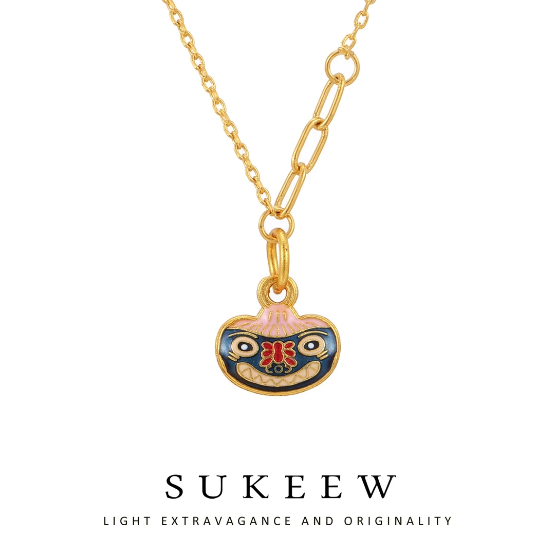 SUKEEW/酥可 铜合金项链 气质优雅中式喜上眉梢吊坠项链122202