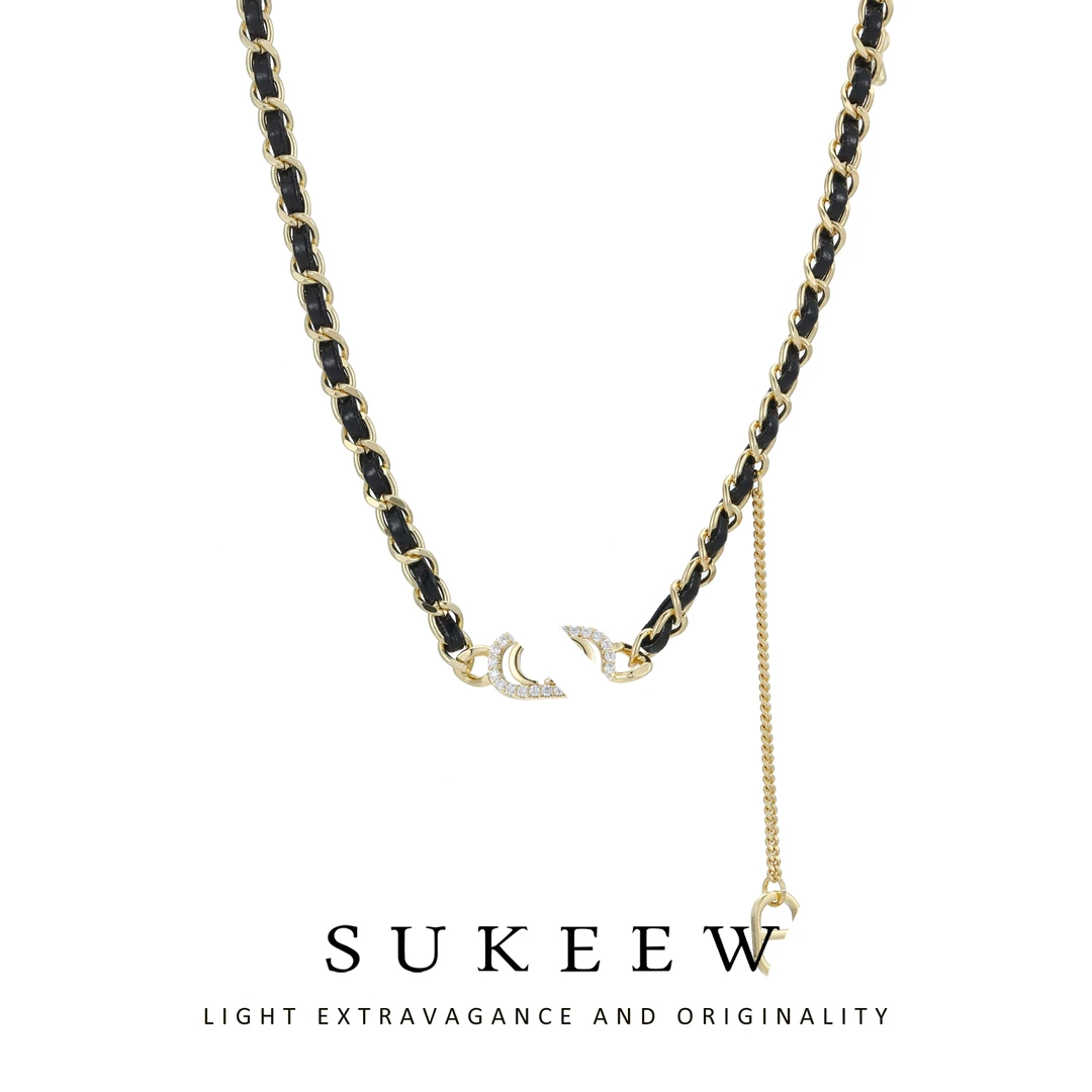 SUKEEW/酥可 铜合金项链 编织猪鼻流苏百搭项链110721五金女孩