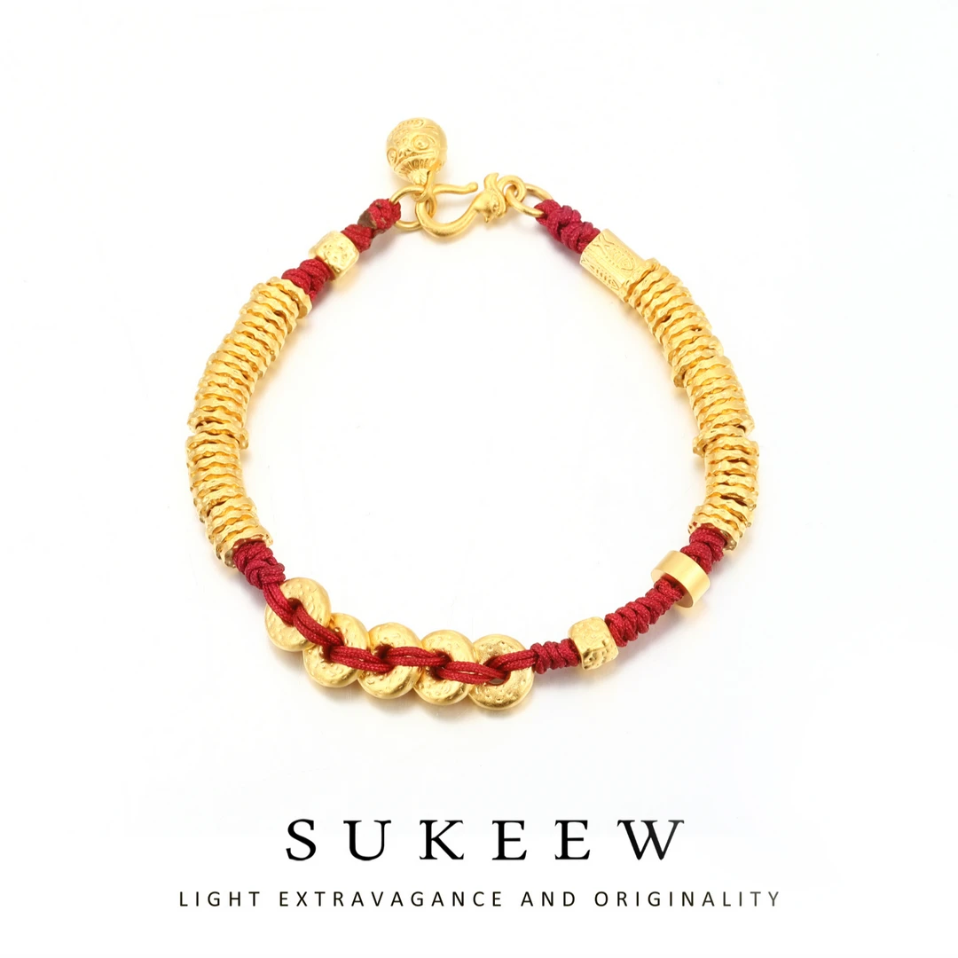 SUKEEW/酥可 铜合金布艺手链 编织民族风盘缠气质手链011314