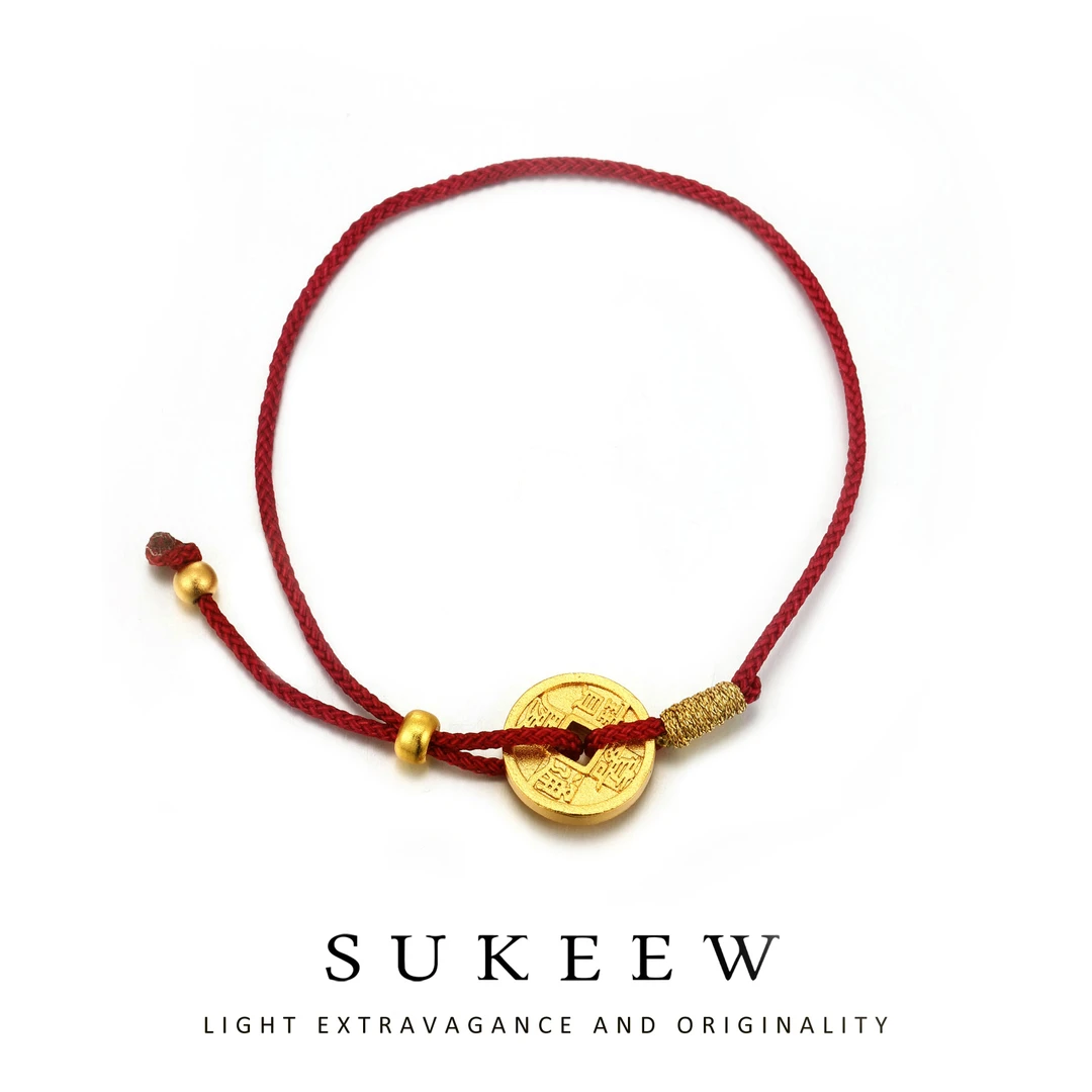 SUKEEW/酥可 铜合金布艺手链 手工编绳圆币民族风手链121927