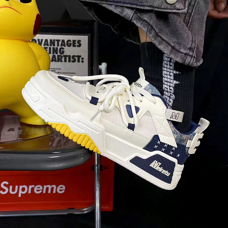 夏季透气隐形增高男生鞋子男款潮流百搭休闲板鞋小众原创设计潮鞋