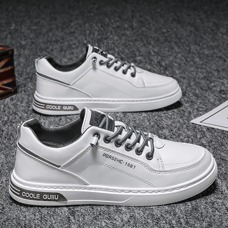 【小扬哥推荐】季新款男鞋男士板鞋休闲皮鞋百搭黑色潮鞋防水上班