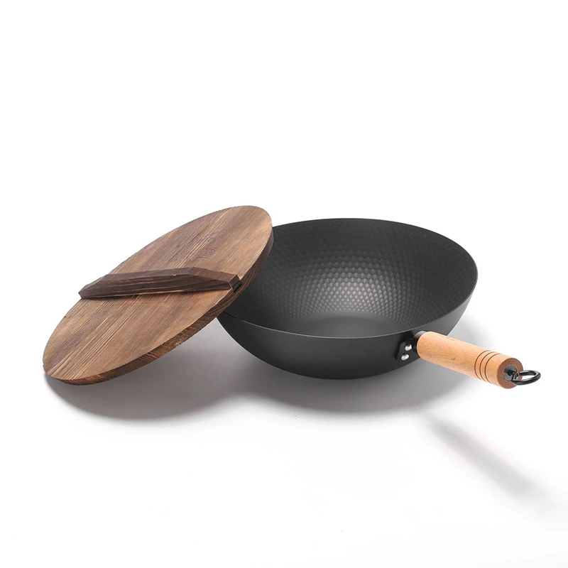 (日单轻便平底铁锅)燃气电磁炉通用受热均匀平底不粘炒菜锅W