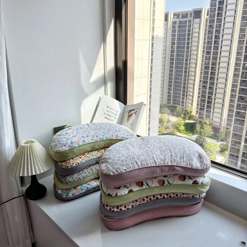 (双层纱荞麦皮养生枕)透气吸湿排汗均匀承托印花荞麦枕头W