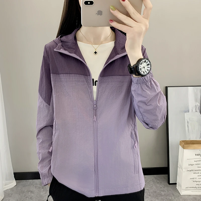 防水防晒衣女2025夏季新款防紫外线冰丝外套连帽速干小个子防晒服