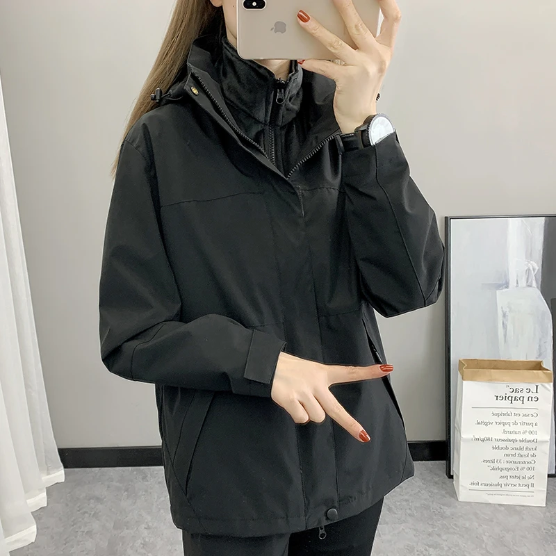 冲锋衣外套女款2025新款户外三合一可拆卸防风防水潮登山滑雪服男