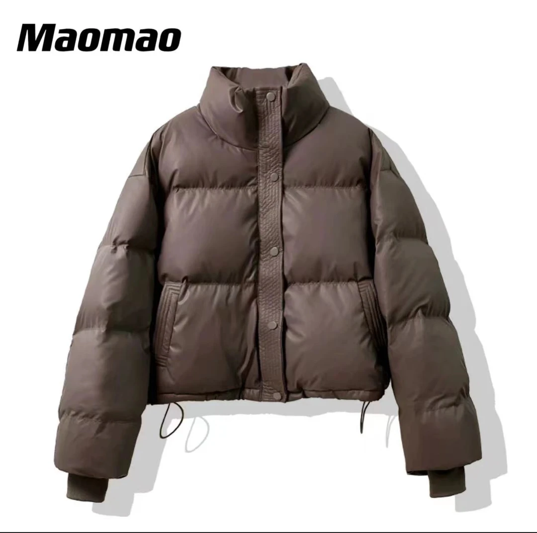 现现现！【白菜专属】2023冬季肯豆风免洗pu皮羽绒服女加厚白鸭绒