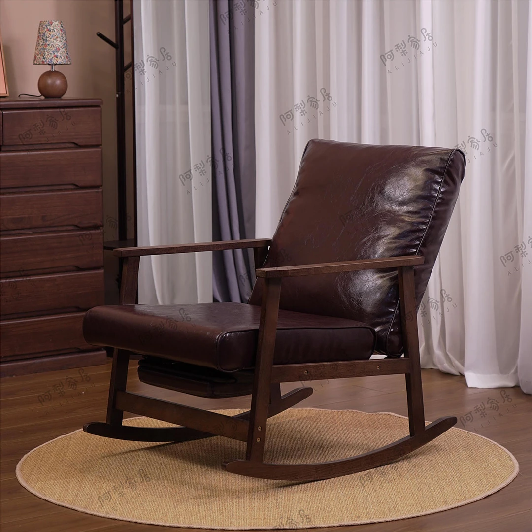 【实木折叠款】多功能懒人沙发椅单人舒适靠背折叠午休躺椅实木摇椅