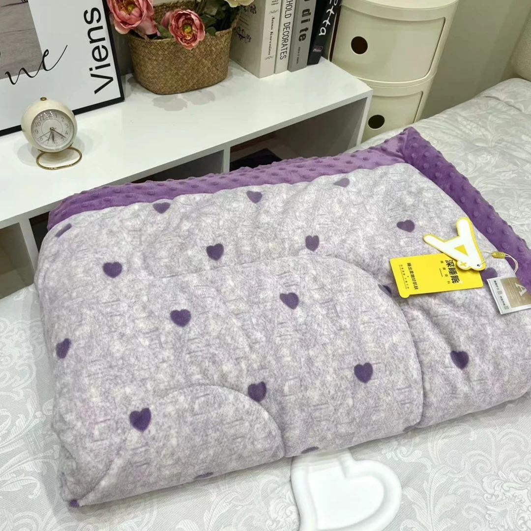 牛奶绒豆豆被 紫小心豆豆被柔软亲肤绗缝可机洗不变形