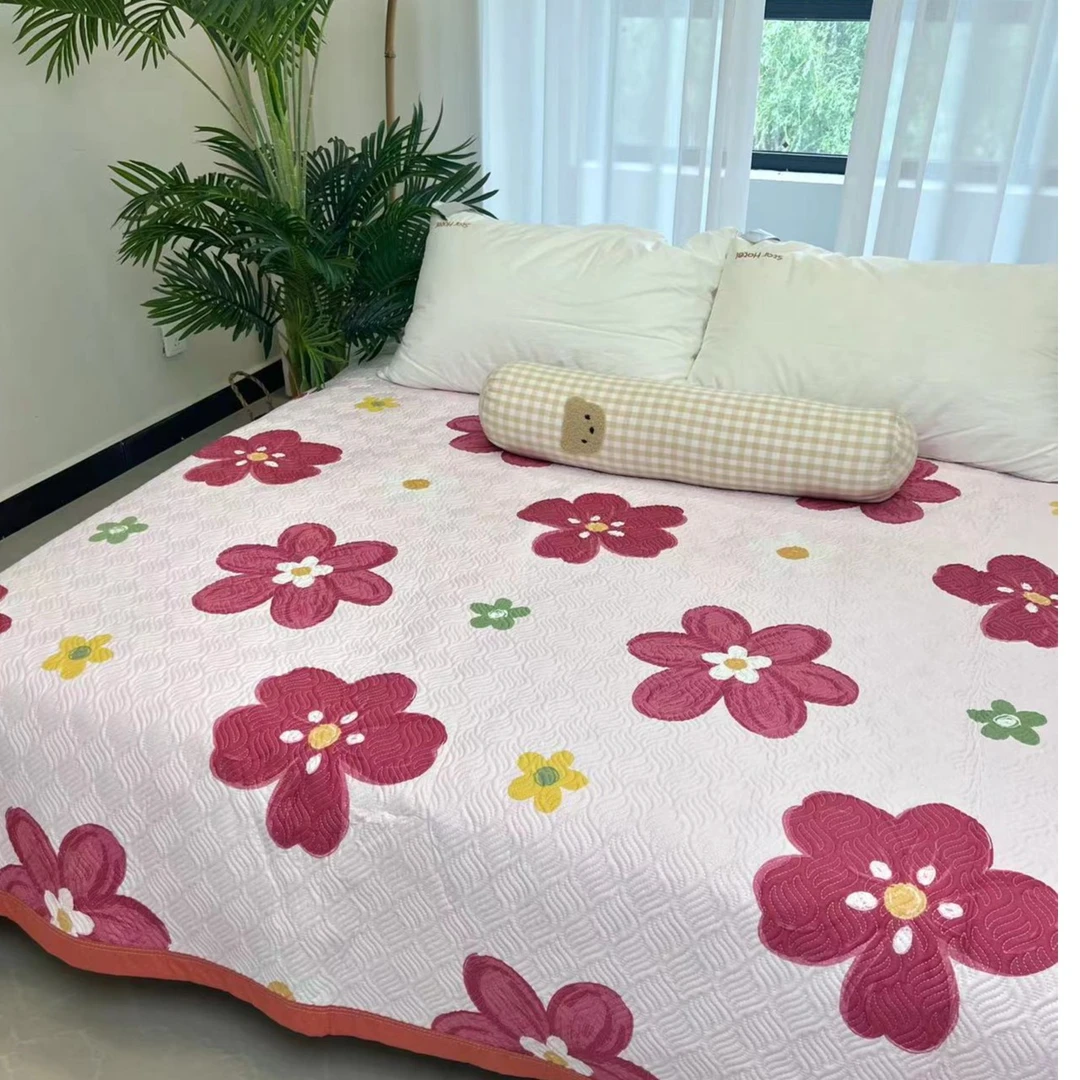 纯棉床盖【小幸运】吸汗透气加密杭绣机洗不变形