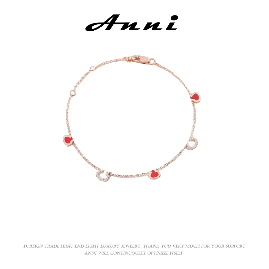 Anni轻奢【D3092】韩版红色镶嵌可调节女款经典手绳10