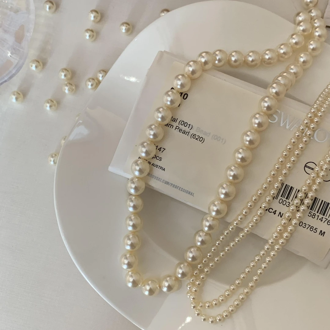 合金项链 倪妮同款仿珍珠项链女2023年新款轻奢小众高级感毛衣链