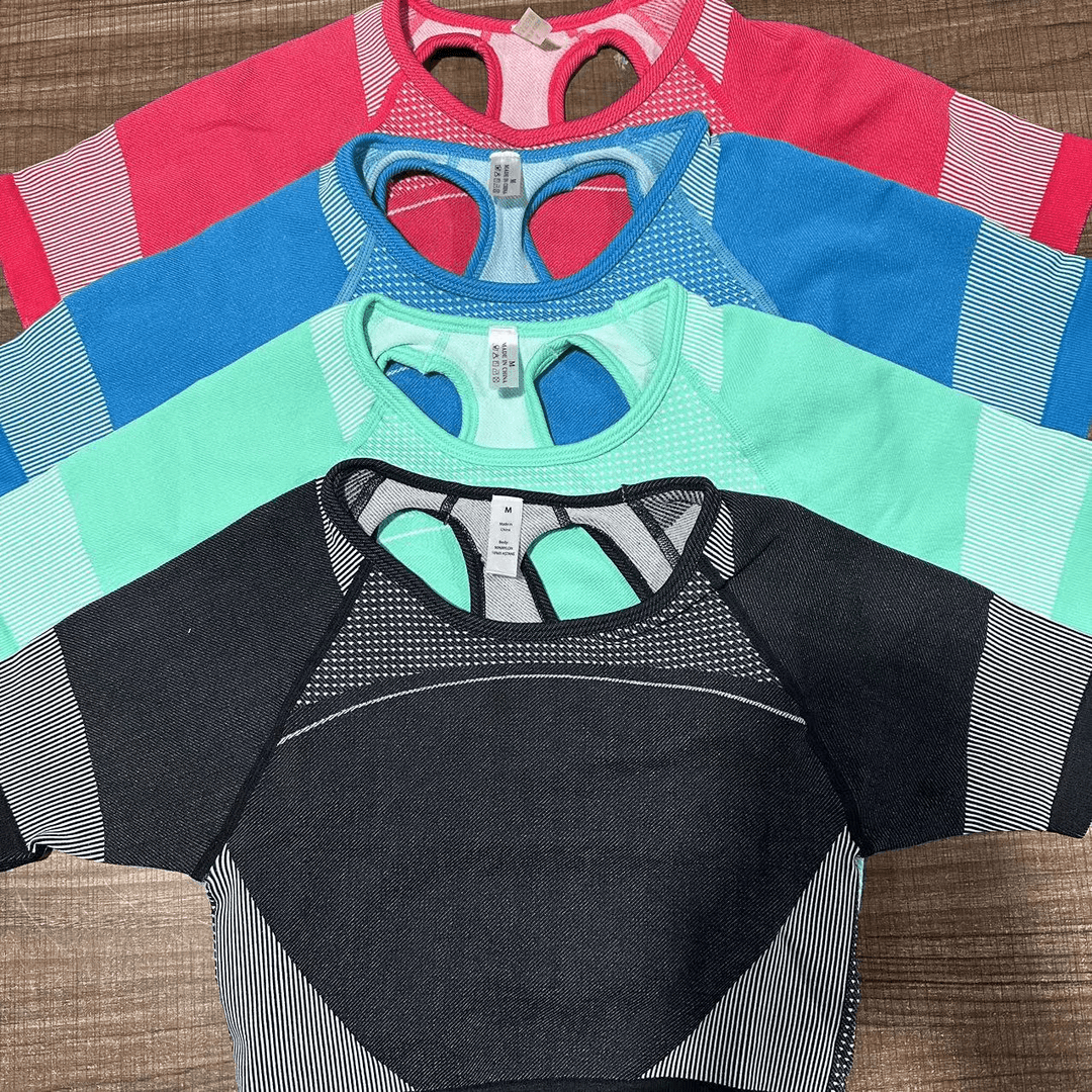 【墨鱼】10.0断色断码运动瑜伽服短袖孤品