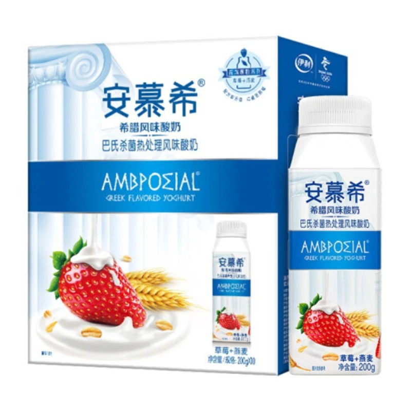 7月产 伊利安慕希草莓燕麦酸奶200g*10
