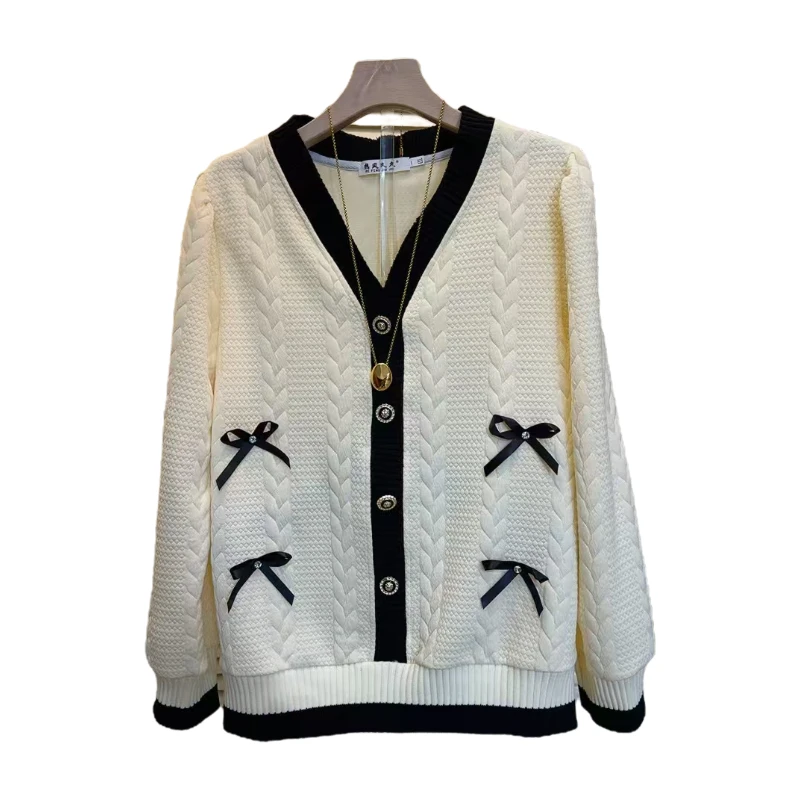 秋上新时尚洋气韩版小香风减龄卫衣百搭长袖衣长64左右重工蝴蝶结