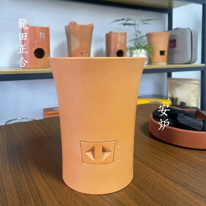 【安炉】工夫茶炭炉煮茶红泥复古家用室内户外小火陶炉老式手工风炉