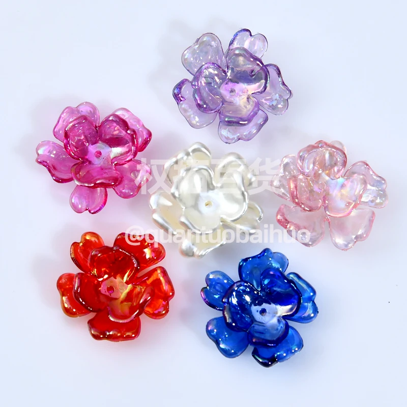 自制玫瑰花花瓣手工DIY制作材料仿真花瓣永生花配件三瓣五瓣花红