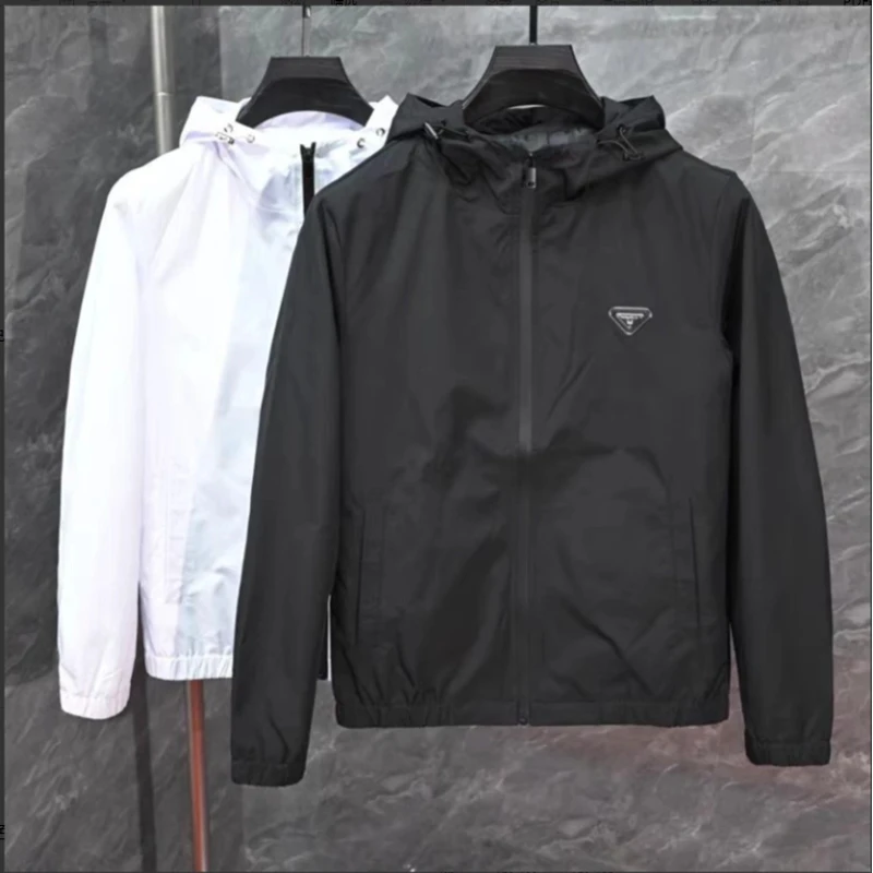 2024欧货设计款男士夹克春秋季新款轻奢连帽帅气潮流修身男装外套