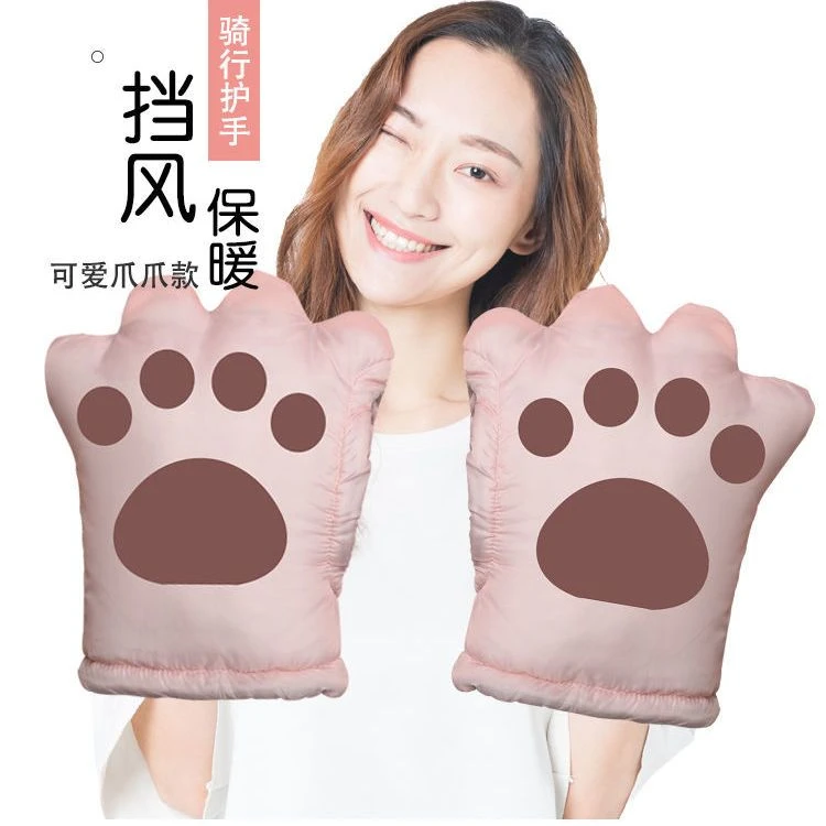 电动摩托车手把套冬季保暖电瓶车手套防水挡风手套加绒加厚棉把套