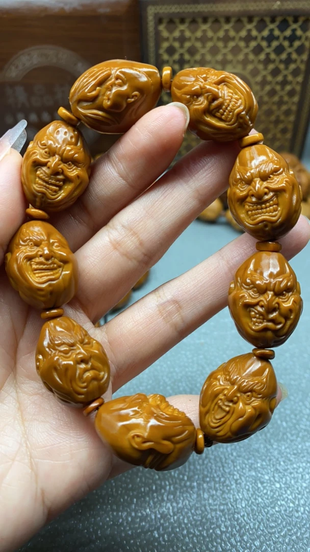 橄榄核雕 精品爆红恶僧手串