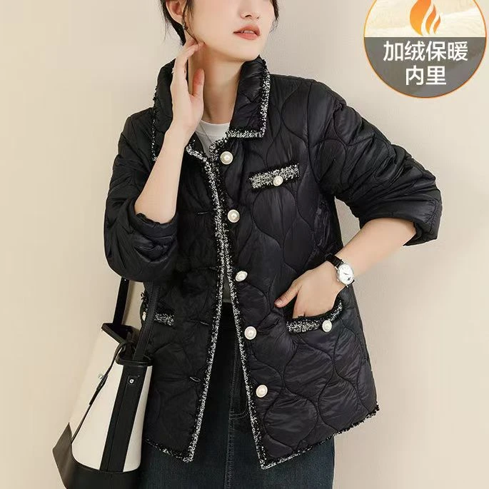 7096冬季新款女士休闲加绒加厚棉服时尚洋气保暖外套（3号仓）