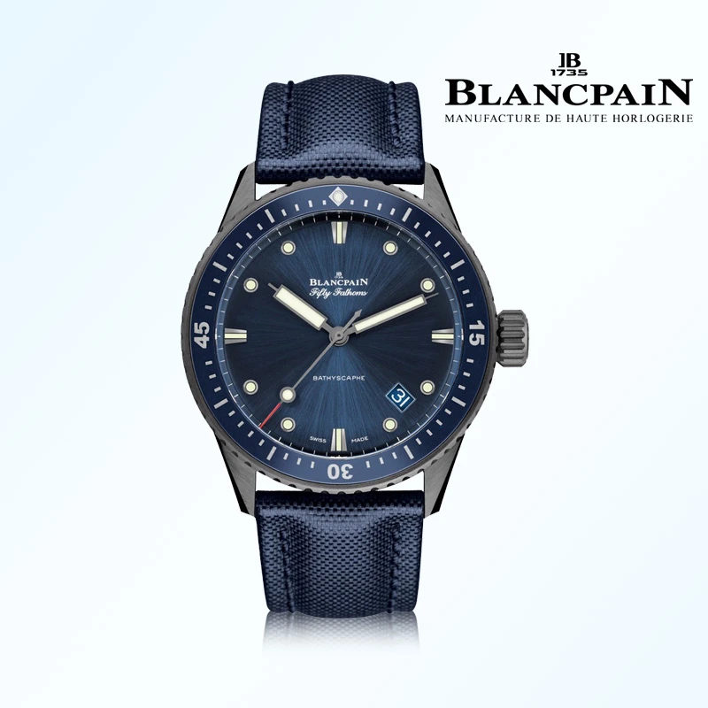 99新 宝珀 五十噚5000蓝陶瓷经典运动款/表径43mm