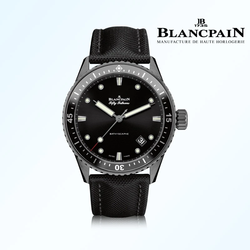 99新 宝珀 /特价表/五十噚5000黑陶瓷经典运动款/表径43mm全套