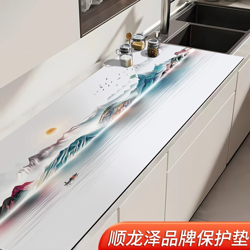 厨房灶台台面保护垫防水防油防烫橱柜专用耐高温隔热免洗桌面垫子
